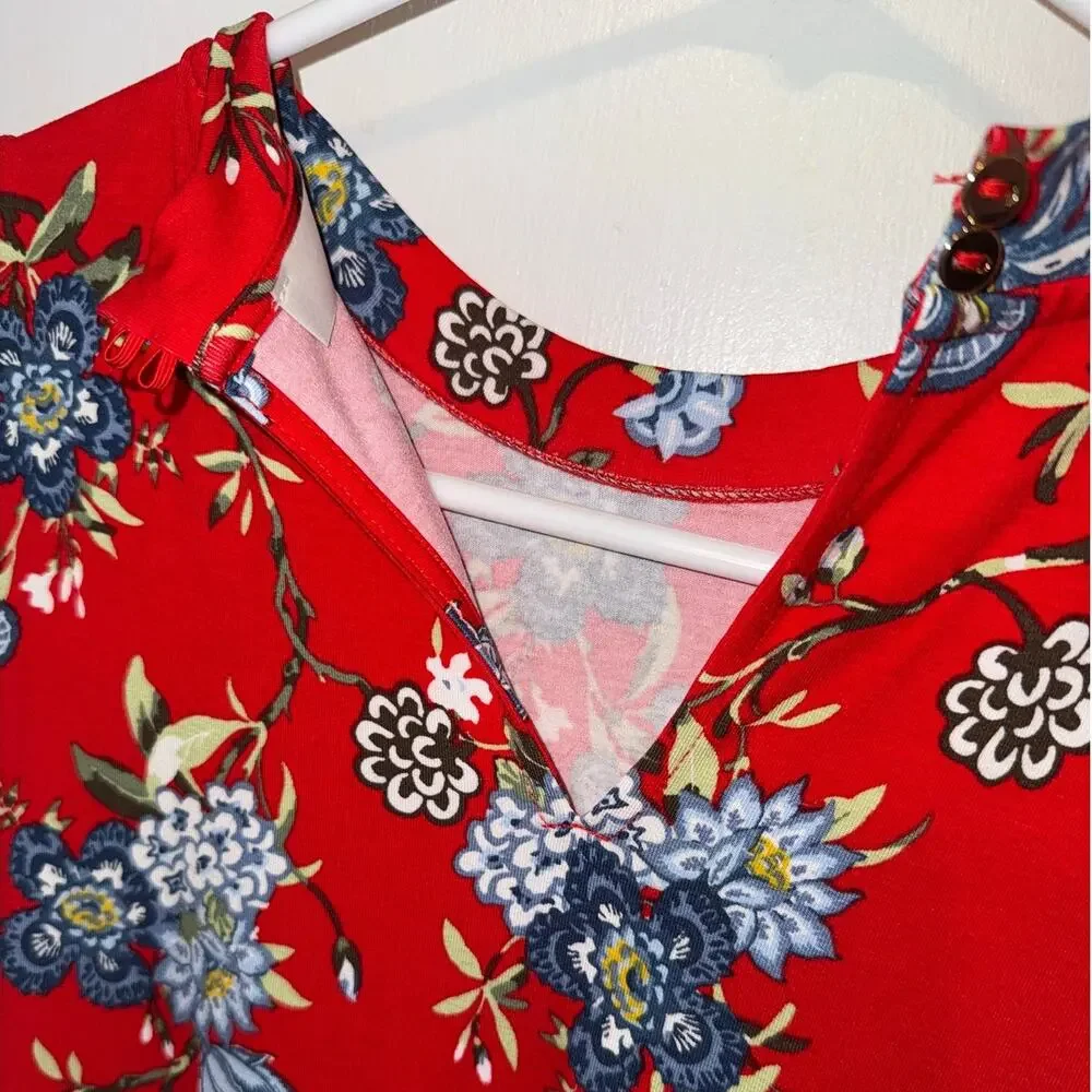 LOFT Sleeveless Floral Print Swing Dress Women's size XSP - Picture 5 of 6